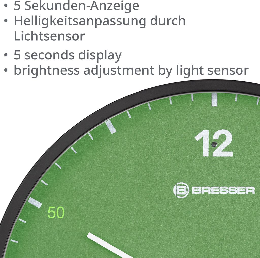 Bresser My Time Led Wanduhr Grün  Grün One Size Produktbild 5