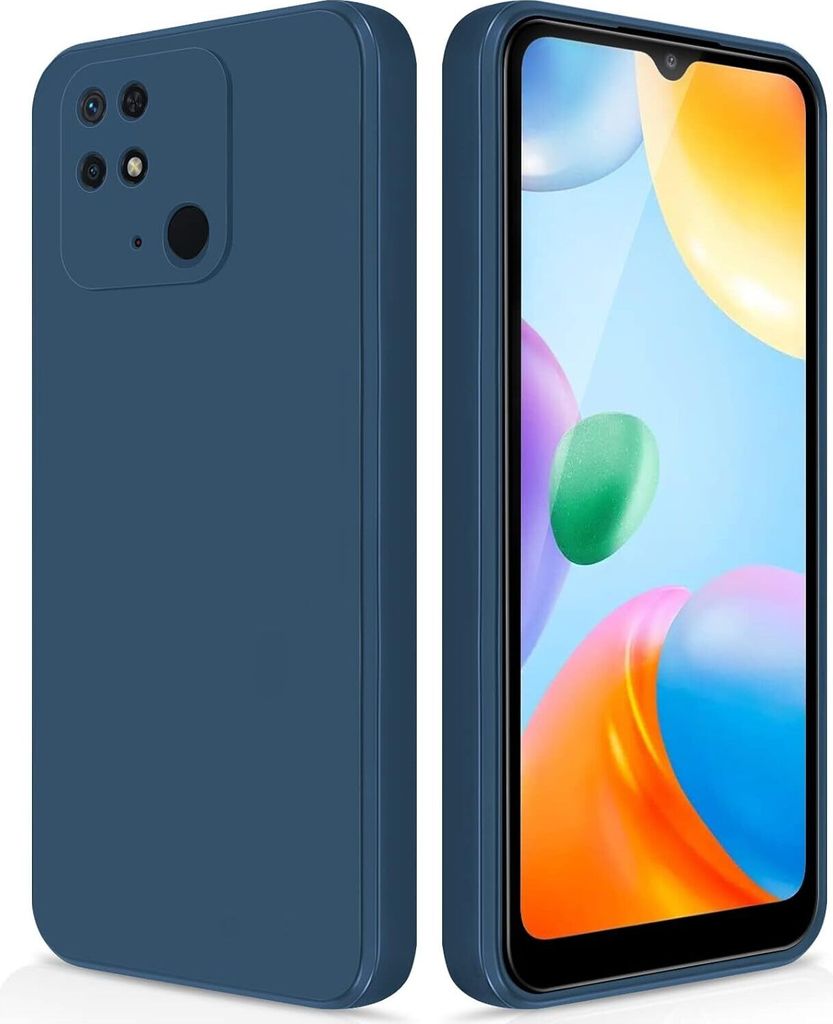 Silikon Hülle für Xiaomi Redmi 10C Flüssigsilikon Dünn Gel Gummi Matt Kratzfeste Schutzhülle Blau
