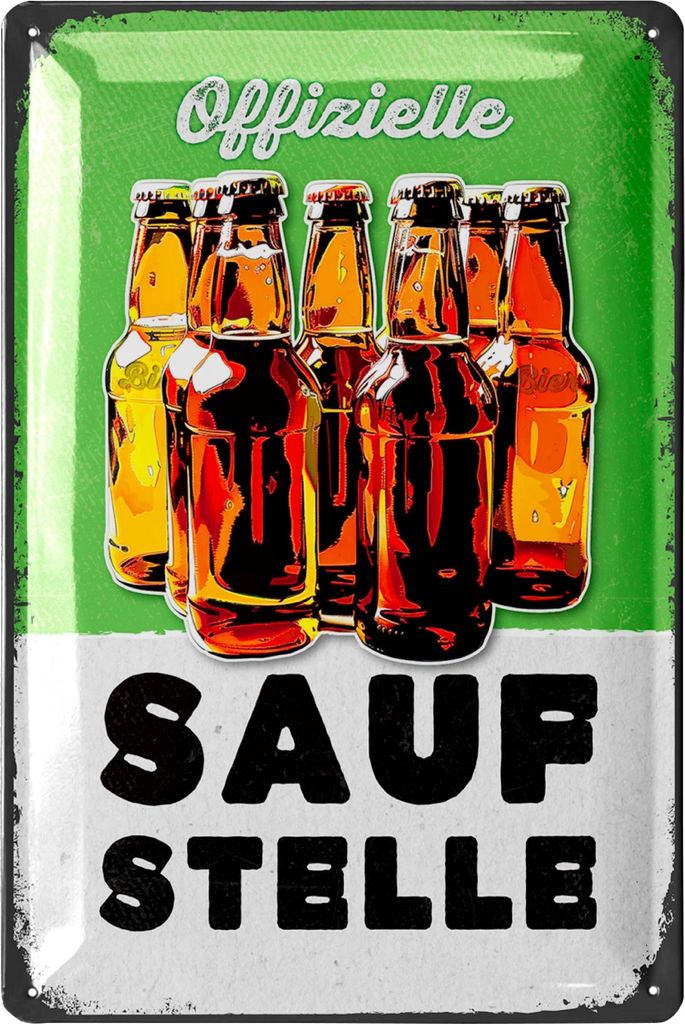 LANOLU Blechschilder retro Bier Bar Deko, Metallschilder mit Spruch für Partyraum, Küche, Bardeko, Cocktail Schild als Geschenk 20x30cm