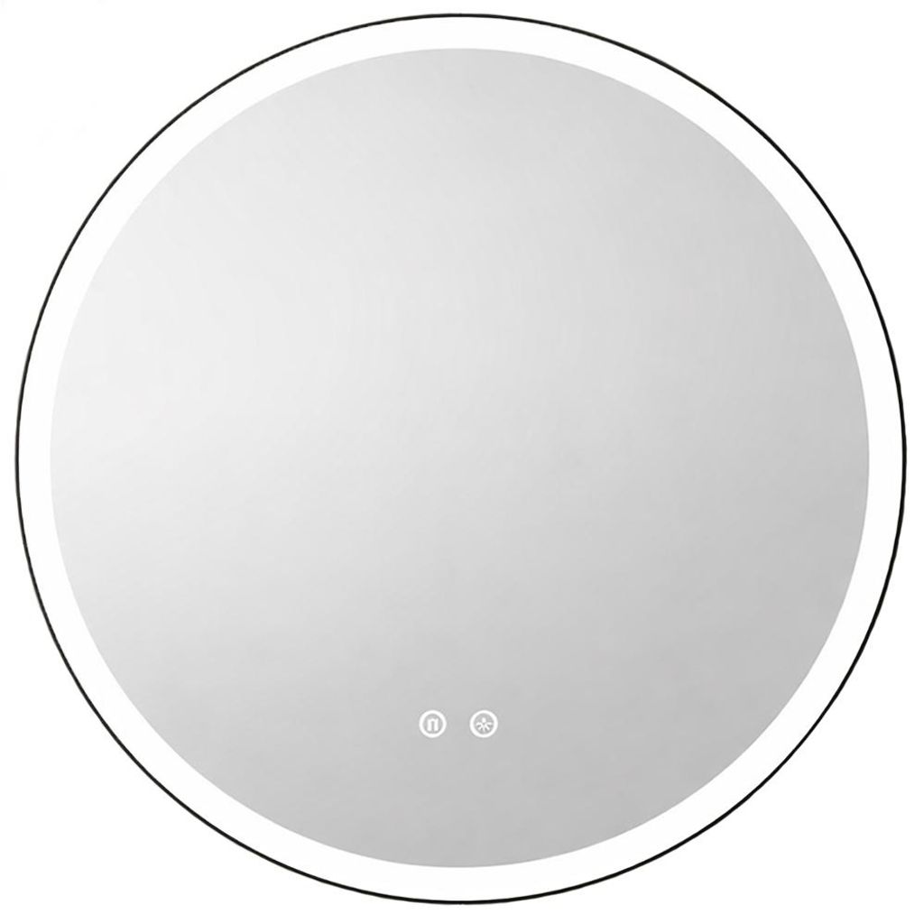Badezimmerspiegel rund 80 cm breit, mit LED-Beleuchtung & Touch-Schalter - MIRROR-140