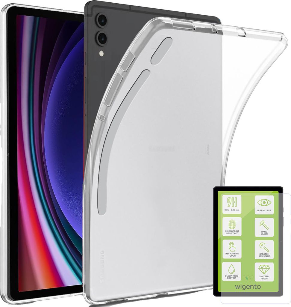 Für Samsung Galaxy Tab S10 Plus / S9 Plus FE Plus / S8 Plus und FE Hülle Tablet Tasche Etuis Cover + H9 Glas