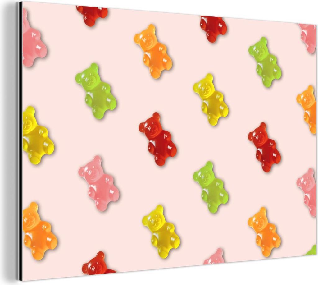 MuchoWow Wanddekoration Metall Metallbild Wandkunst 150x100 cm Farbe - Bonbon - Rosa MuchoWow Aluminium Gemälde - Alu Dibond Bild