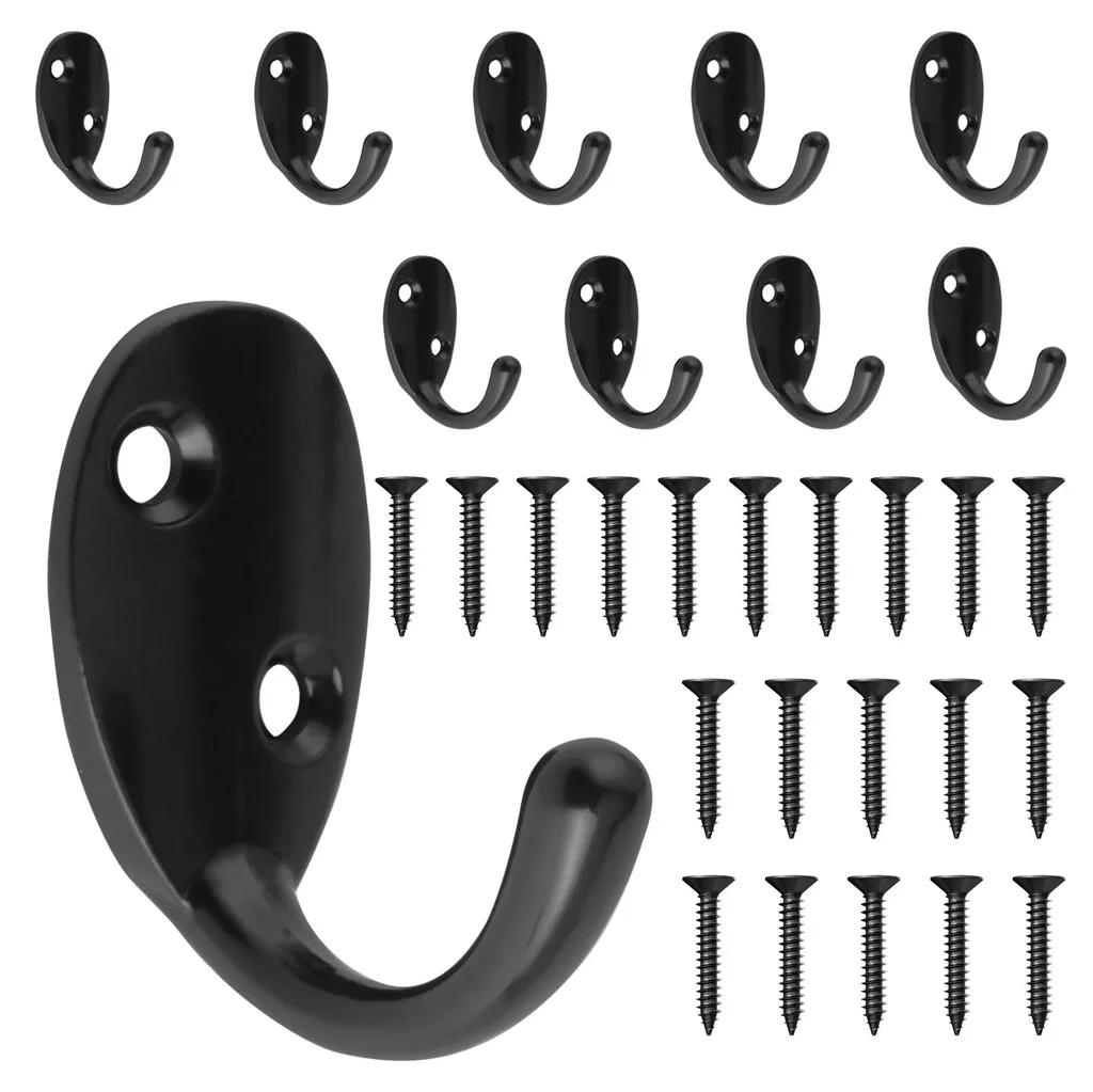 Lot de 10 crochets serviettes 4,5 cm en acier inoxydable 304 noir