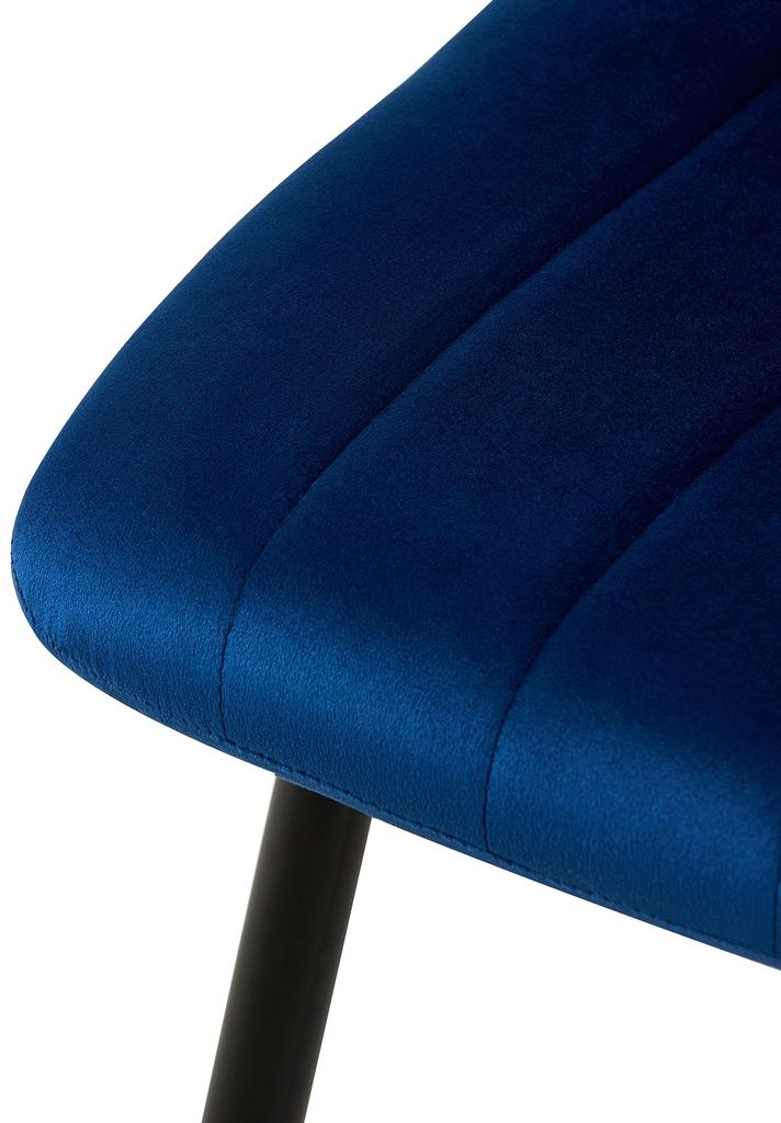 DELUKE® Stuhl LENZ Samt - 88x45x53cm, blau, Metall Gestell Produktbild 7