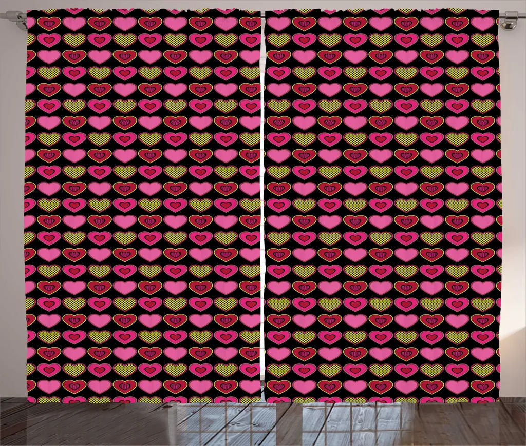 Tenda Romantica Rosa Rubino ABAKUHAUS 280x245 Pois e Cuori