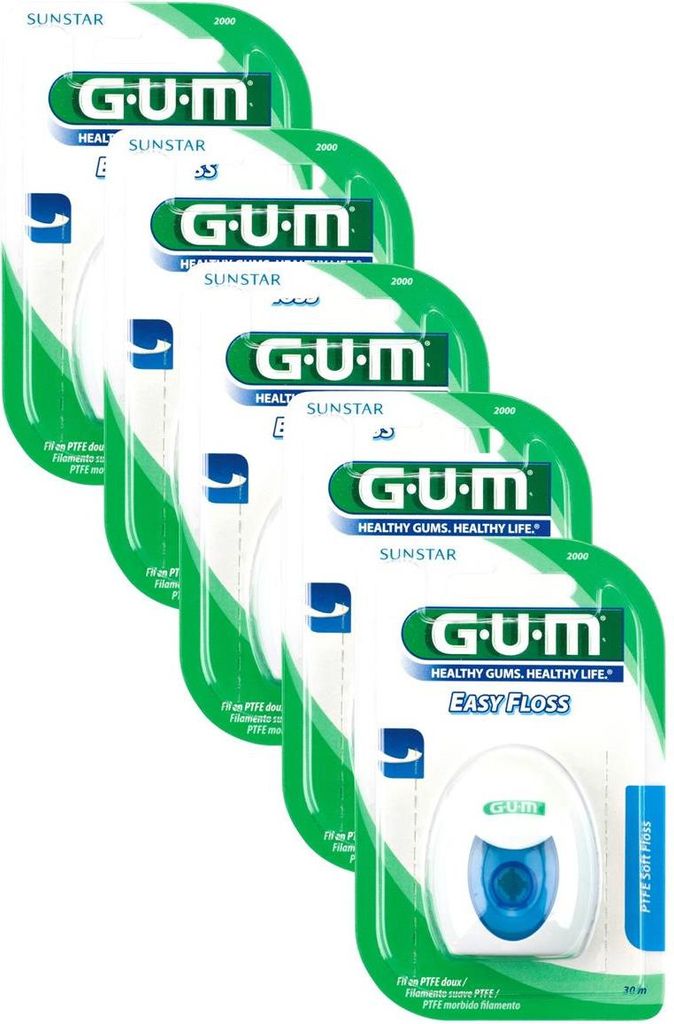 5x GUM Easy FLoss Zahnseide 30m