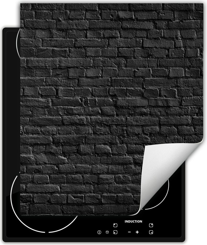 DarHaus Herdabdeckplatte 45x52 cm Anti Rutsch Matte Aufrollbar, dunkler - Ziegelstein
