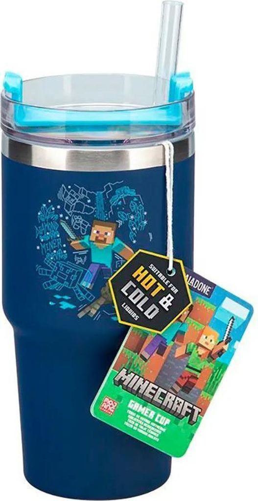 Paladone Minecraft Gamer Cup juomapullo/termosmuki, 600 ml