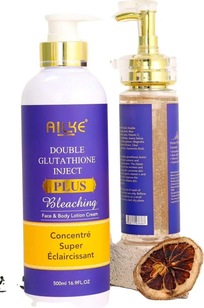 ailke double glutathione injection AILKE Double Glutathione Whitening Skin Care Kit, Lightening, Even Skin  Tone, Reduce Melanin, Skin Radiant, Moisturizing, Smooth main image 0