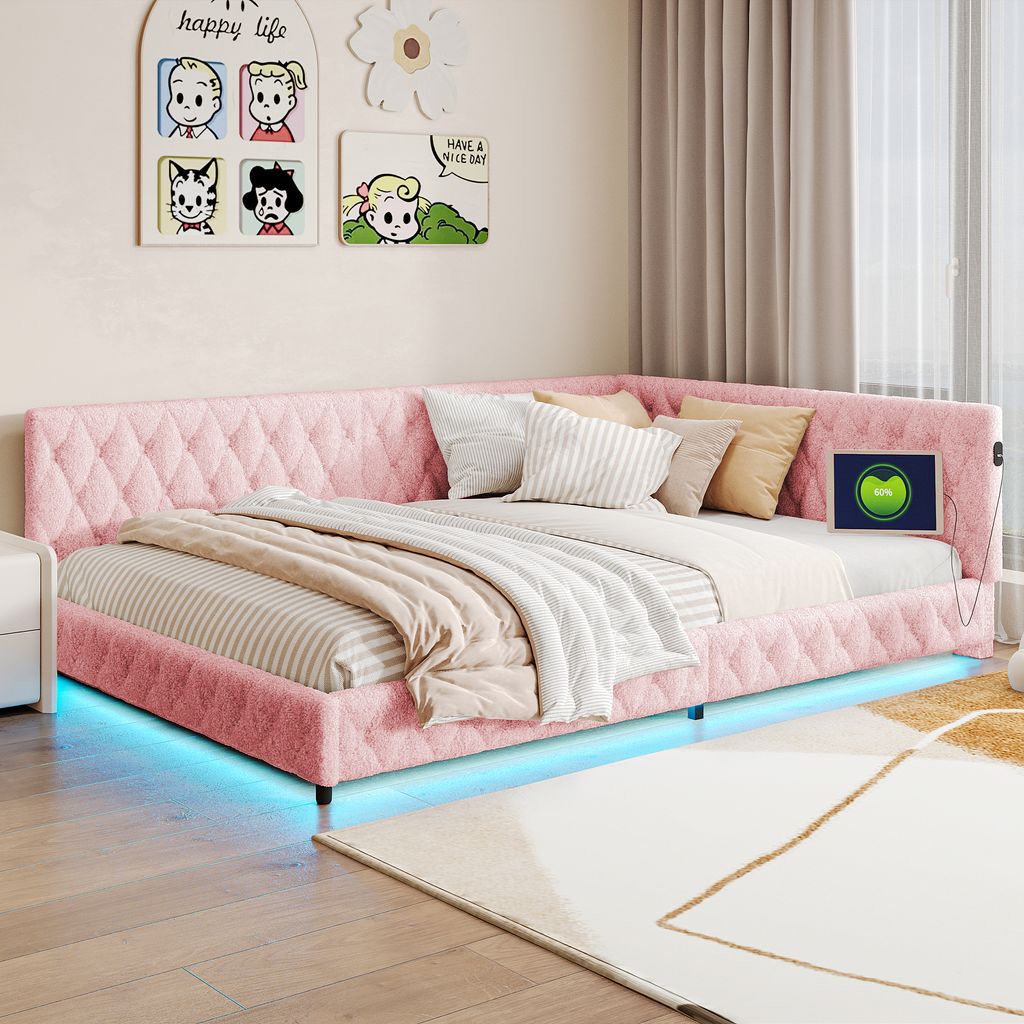 letto matrimoniale 140 x 200 cm con illuminazione LED, Immagine del prodotto 