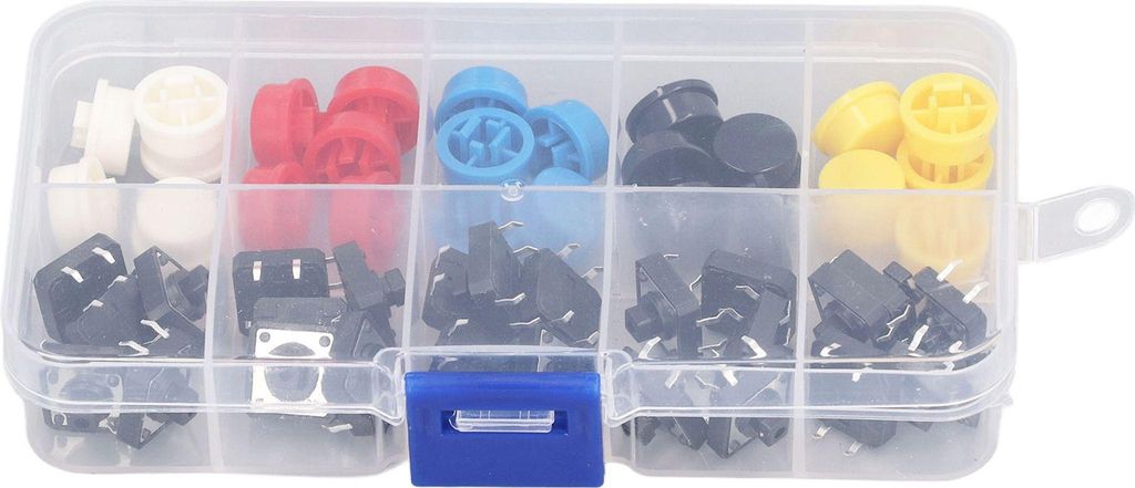 25 Stück Satz runde Tact Schalter 12x12x7.3mm 4 Pin Momentary SMD PCB Tact Push Button Schalter mit Kappe