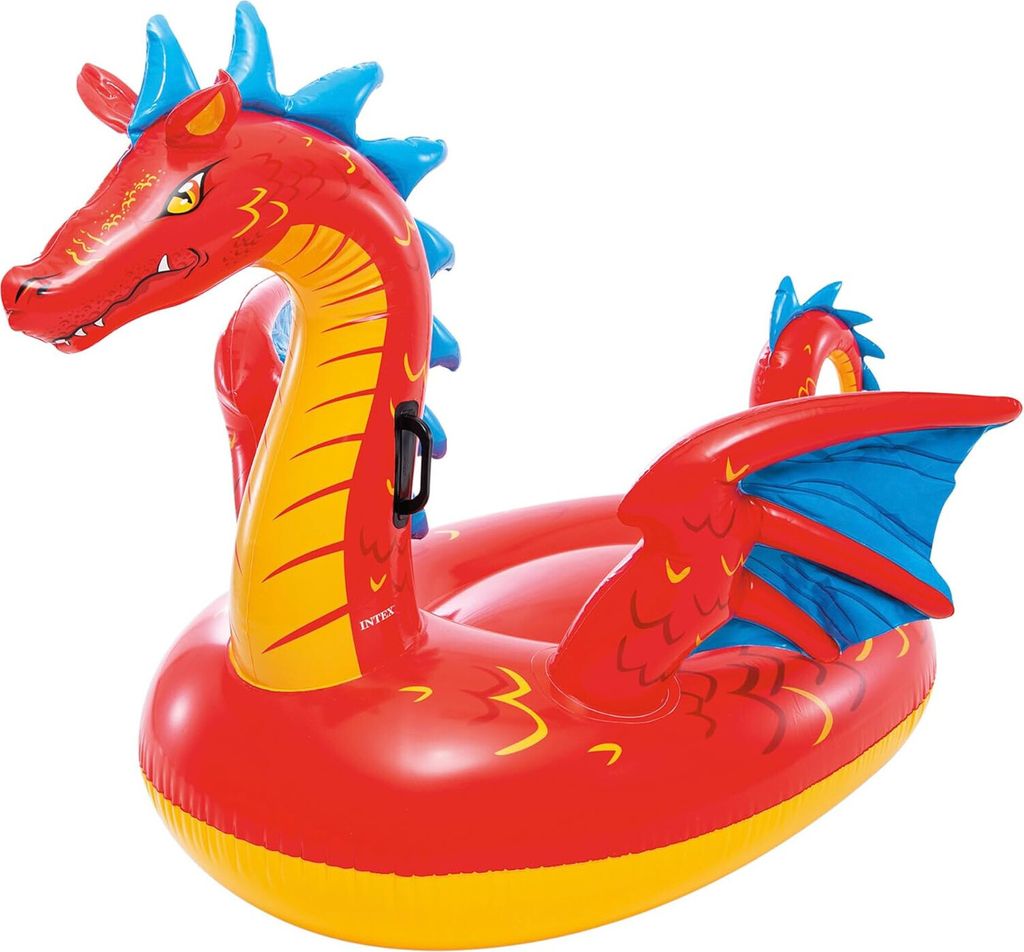 Bouée Dragon Intex 57577NP à Chevaucher - Pour Enfants 3+ Ans - 40kg Max - Poignées De Sûreté