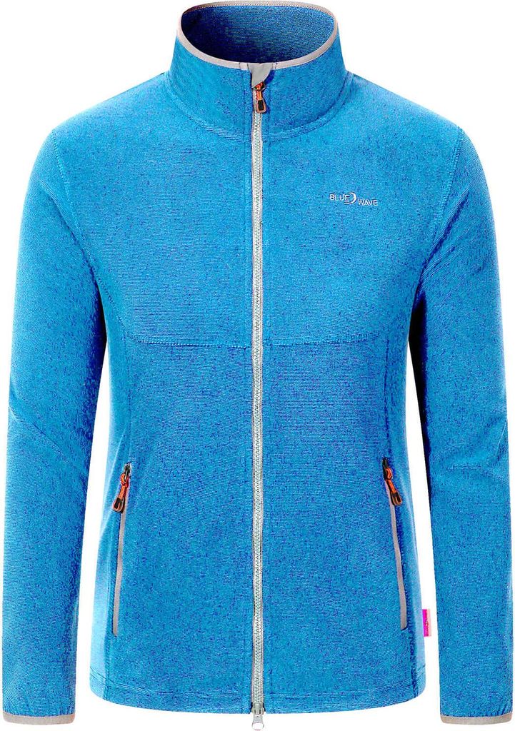 Blue Wave Damen Fleecejacke Marcy in moderner Streifenoptik - Jacke mit Stehkragen in Azur Größe 46