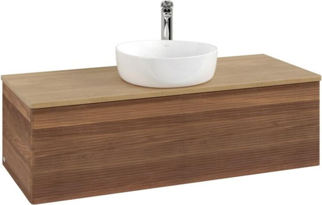 V&B Waschtischunterschrank mit Frontstruktur Antao 120x36x50cm, HL, WBP hon. Oa, w. wal