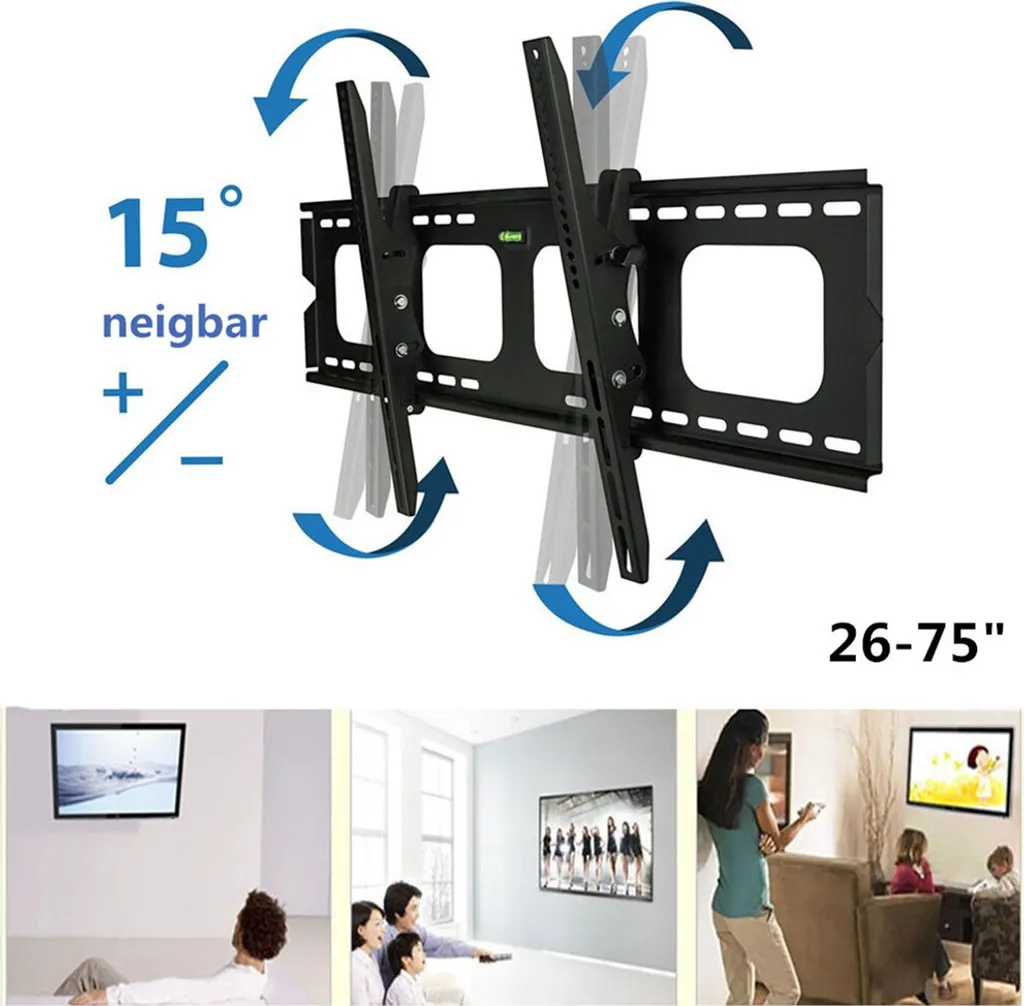 Support de Télévision Mural Ultra Slim et Inclinable pour Max 75 Pouces