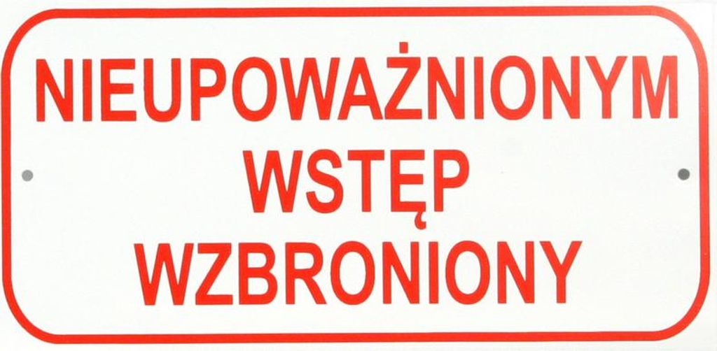 Kleine Tafel 10*20Cm Kein Unbefugter Zutritt - Tab T004