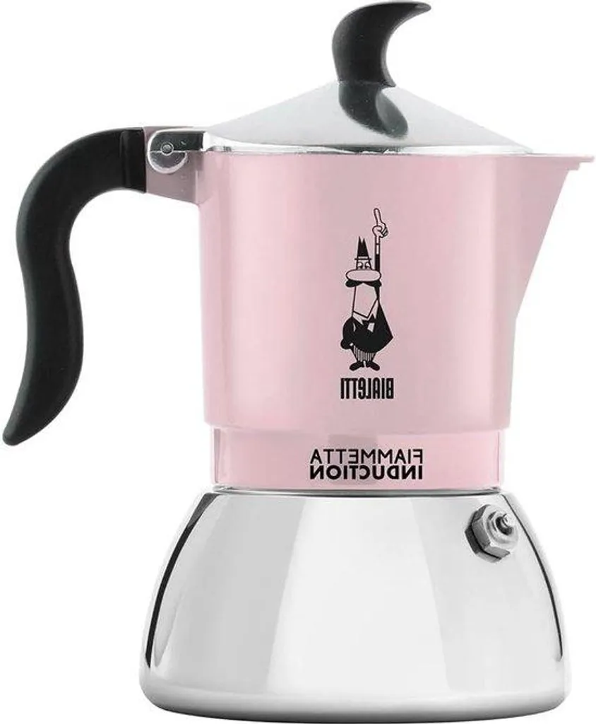 Cafetière induction 150 ml coloris rose - 4 tasses espresso moka chic
