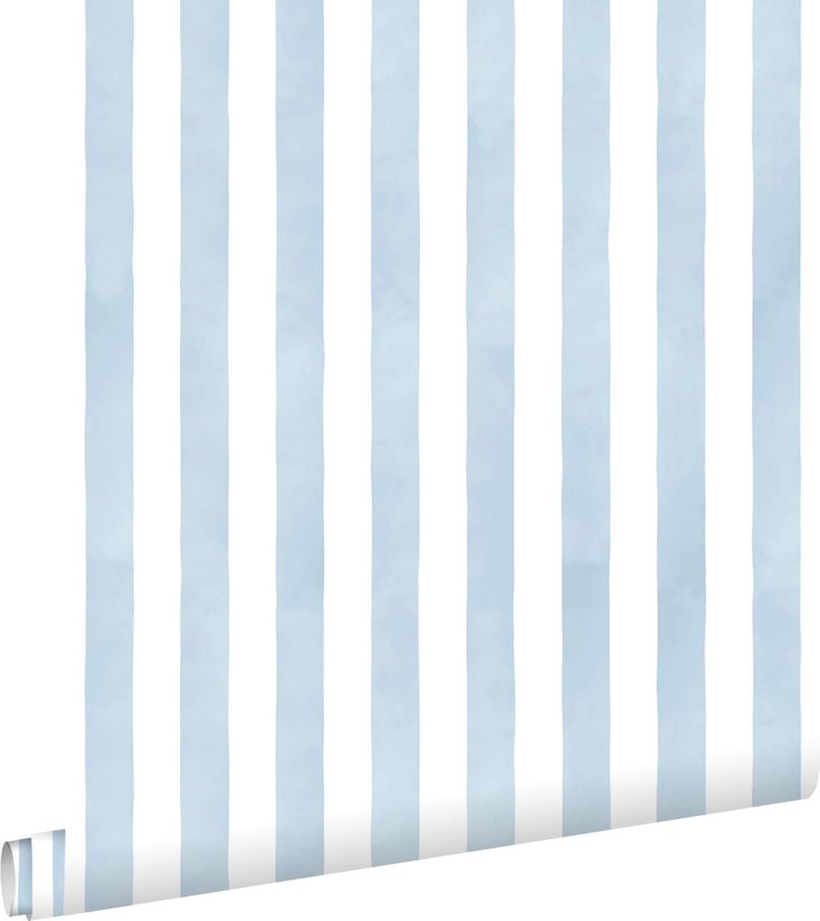 ESTAhome Tapete Streifenmuster Blau und Weiß 53 cm x 10.05 m