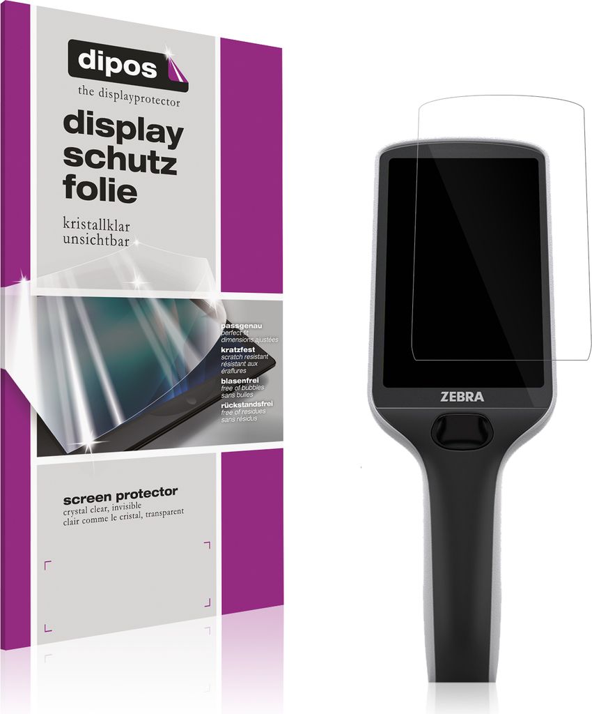 4x Schutzfolie für Zebra PS30 Plus klar Displayschutzfolie Folie Display Schutz dipos