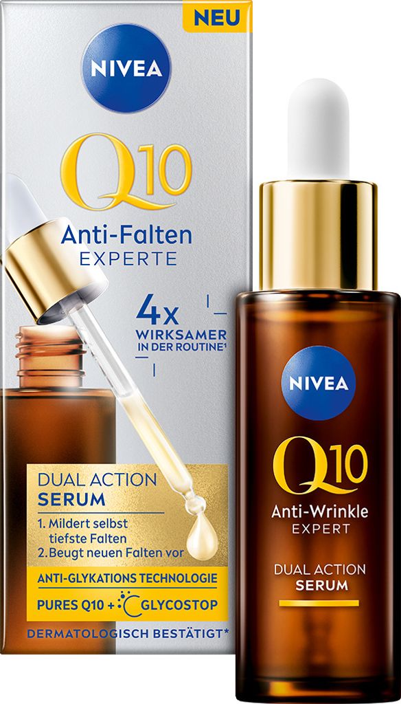 NIVEA Q10 Anti-Falten Experte Dual Action Serum GLYCOSTOP glättend 30ml