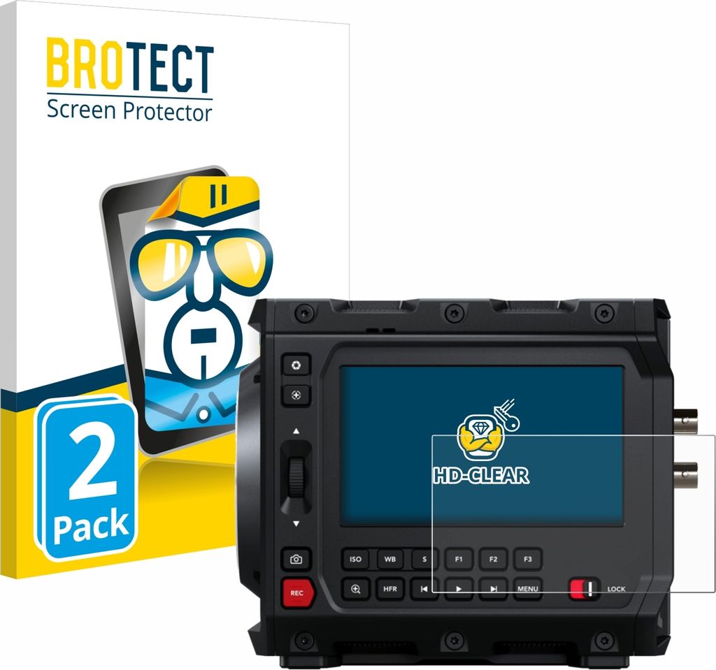 2x Für Blackmagic Design Pyxis 6K 4" Schutzfolie BROTECT Displayschutz Display Schutz Folie Klar Transparent