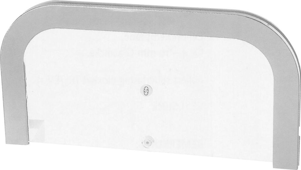 Durchreiche für 4 - 5,5 mm Glasstärke, 300 x 152 mm, Kunststoff hellgrau