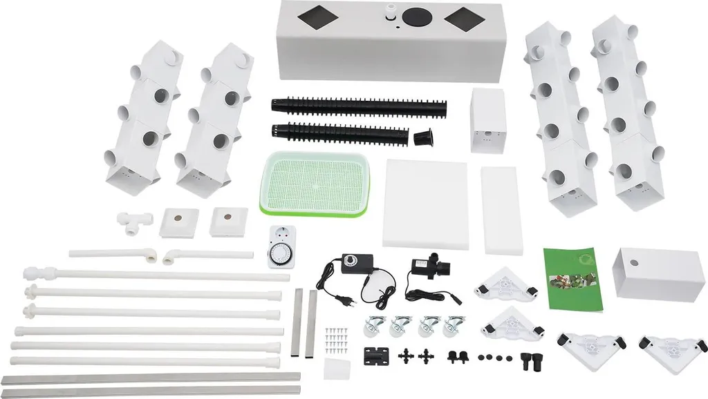 Kit hydroponique blanc vertical haute performance pour récolte abondante