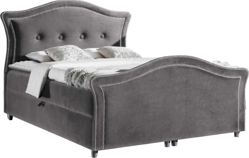 MIRJAN24 Boxspringbett Bedran Lux, Doppelbett mit zwei Bettkästen für die Bettwäsche, Stilvoll Ehebett (Farbe: Velluto 17, Größe: 160 x 200 cm)