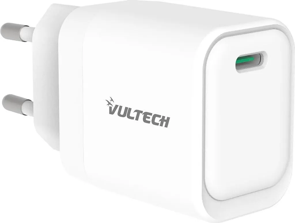 Alimentatore GaN 33W VulTech USB-C Bianco - Design Minimal e Ricarica PD