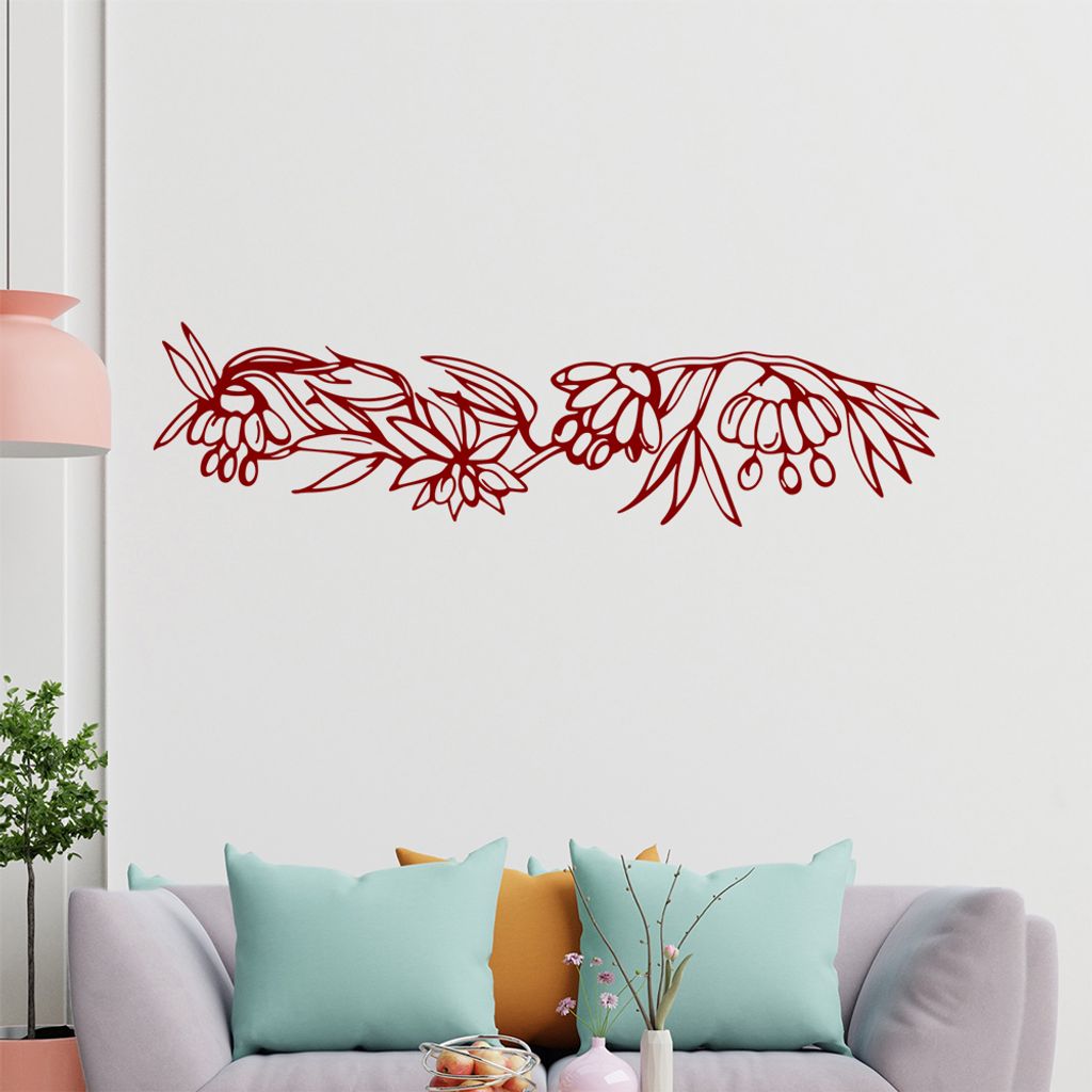 Blume - Ranken Wandtattoo in 6 Größen - Wandaufkleber Wall Sticker - Dekoration, Küche, Wohnzimmer, Schlafzimmer, Badezimmer