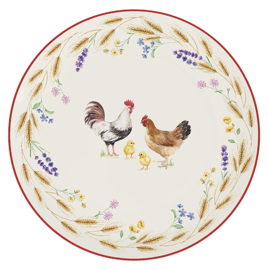 Frühstücksteller COUNTRY LIFE Motiv 1 D. 19cm weiß bunt Produktbild 