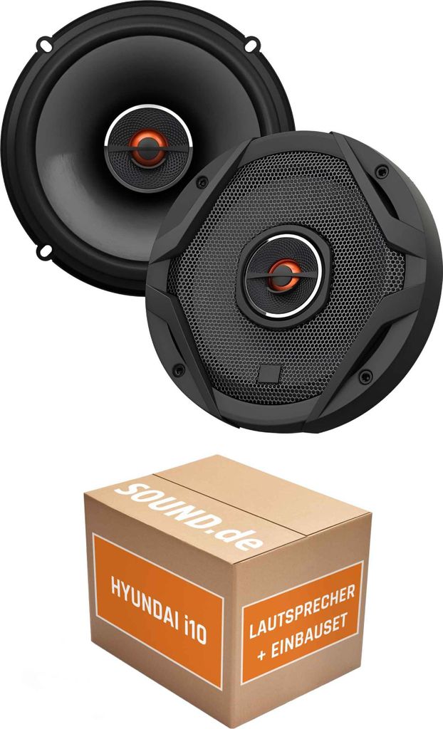 Lautsprecher Boxen Einbaupaket vorne JBL GX602 passend für Hyundai i10 + 1. Generation | 2x Tief-Mitteltöner mit integriertem Hochtöner 180W MAX