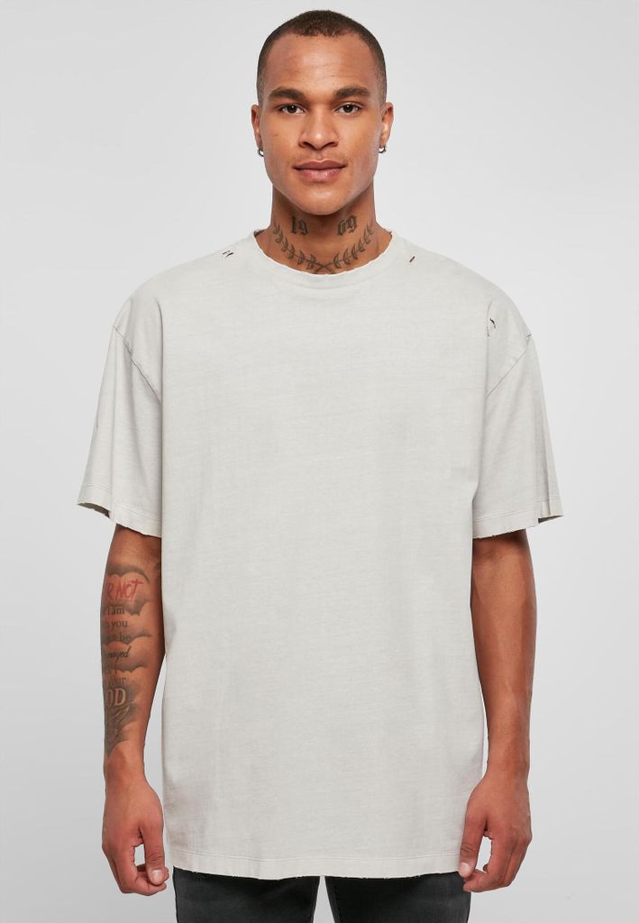 Urban Classics TB4964 | Oversized Distressed Tee Männer T-Shirt - Farbe: lightasphalt - Größe: S