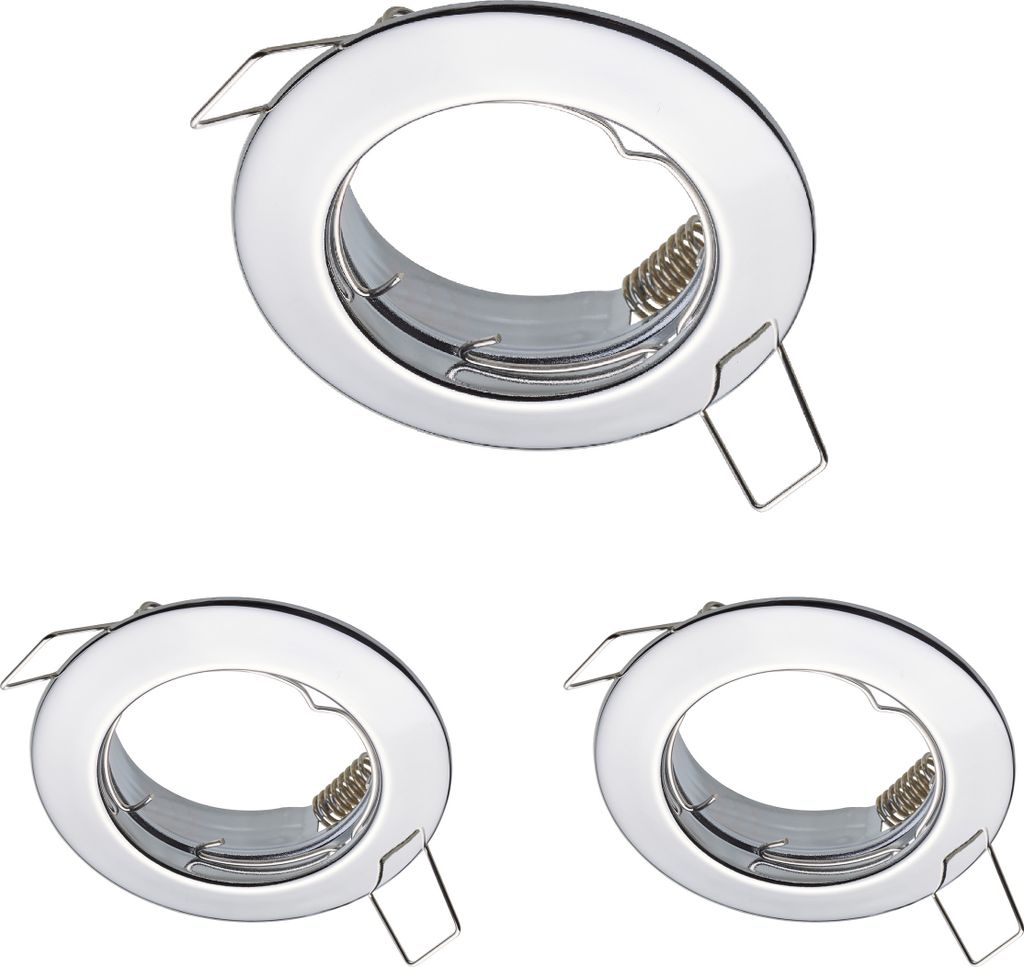 3er Set Oktaplex Einbauspots 60mm Lochmaß Deckenstrahler Chromoptik