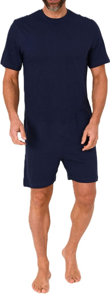 Herren Pflegeoverall kurzarm Einteiler Schlafanzug mit Produktbild 