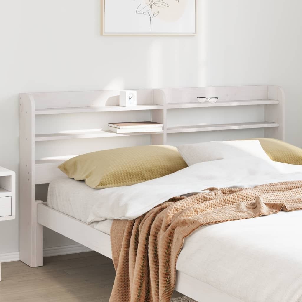 "2026 Promotion" Kopfteil moderne - mit Ablagen Weiß 160 cm Massivholz Kiefer - Bettkopfteil CC30842