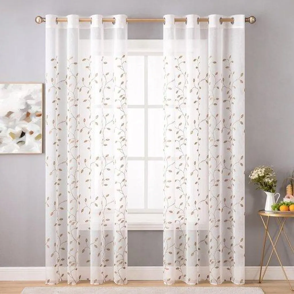 Panneau de rideau transparent aspect verre, finition lisse 140x245