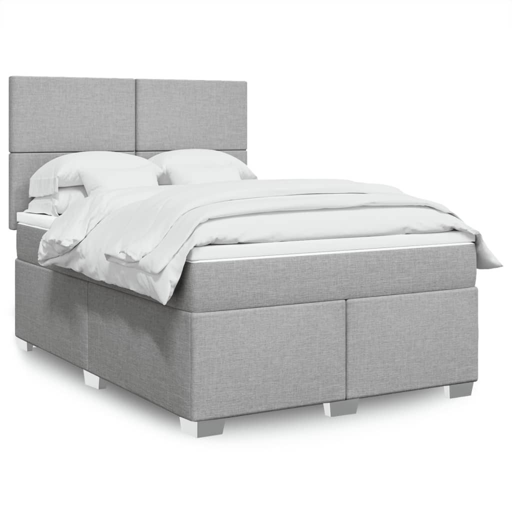 "2026 Promotion" Boxspringbett mit Matratze - Hellgrau 160x200 cm - Stoff - Polsterbett CC15445