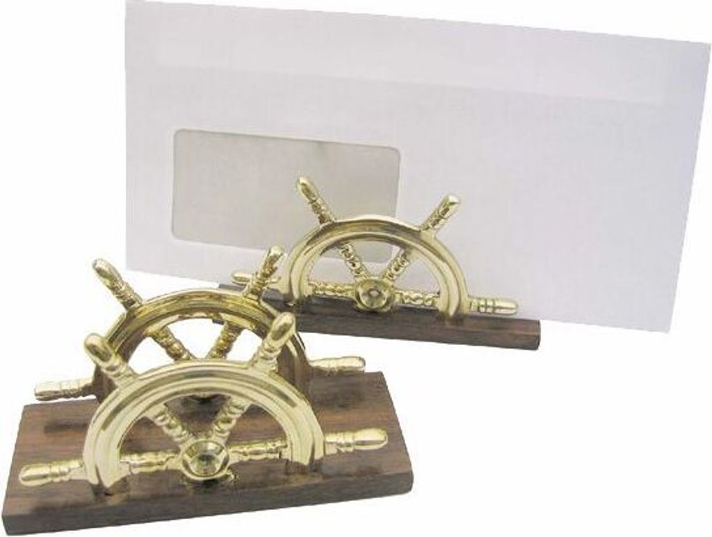 Brief- oder Servietten-Halter, Holz & Messing, Sea-Club, 9032