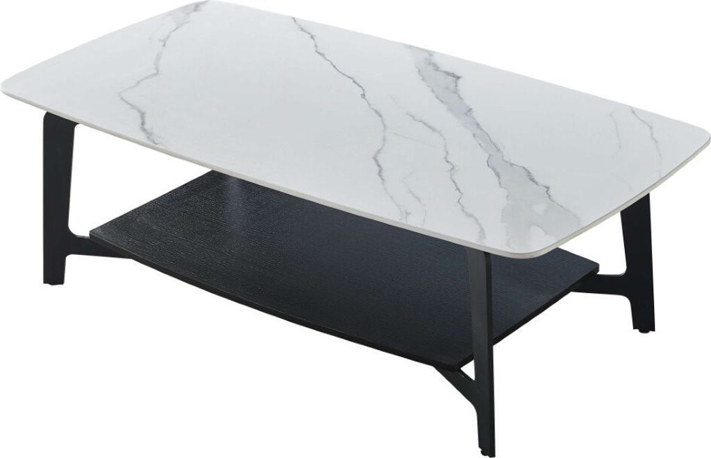 CasaDolce Couchtisch BELINDA, weiß, schwarz, 130x70x45 cm, Produktbild 