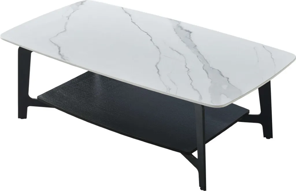 Grande table basse de salon 130 cm idéale pour recevoir, effet marbre
