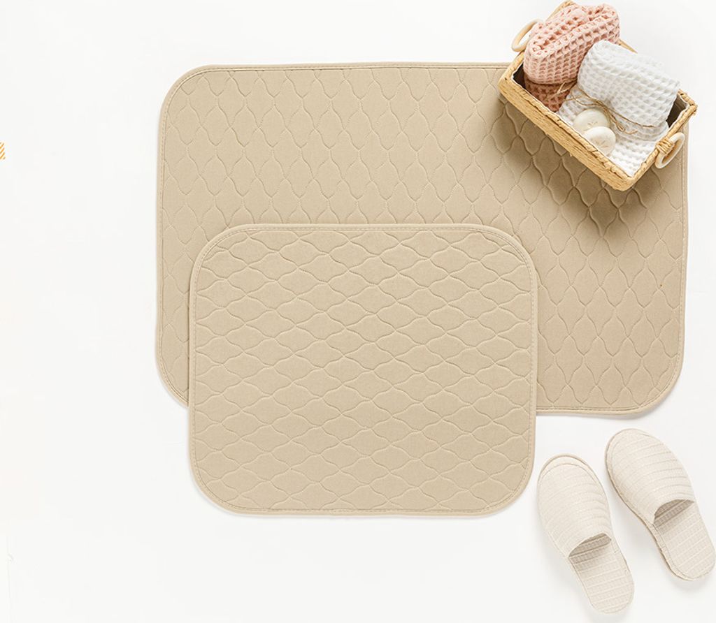 Plüsch Badezimmerteppich, 2er Set, creme