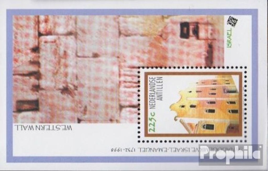 Briefmarken Niederländische Antillen 1998 Mi Block48 (kompl.Ausg.) postfrisch Synagoge