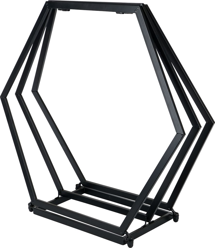UNUS Holzhalter 6 eckig schwarz groß Dekoration Holz Produktbild 