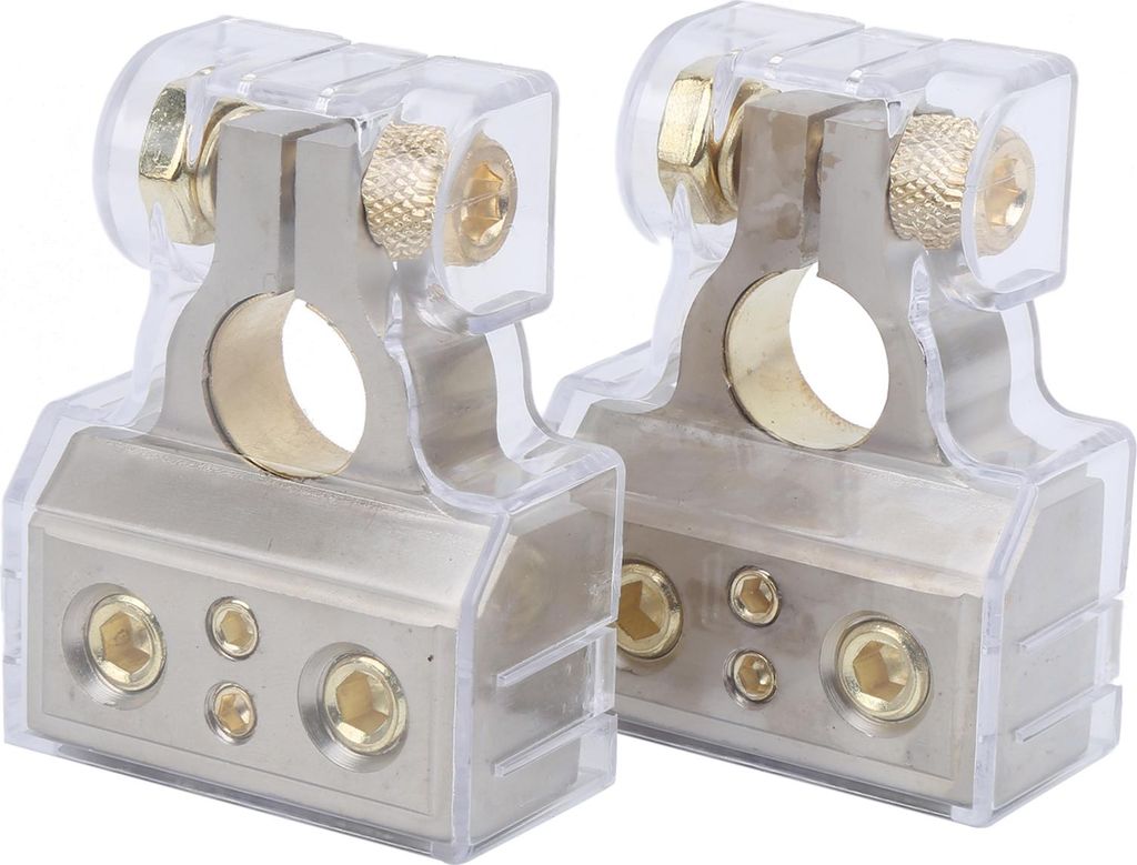 Paar Batterieklemmen-Anschluss negativ und positiv 0/4/8/10 AWG für Auto, Boot, LKW, Motorrad