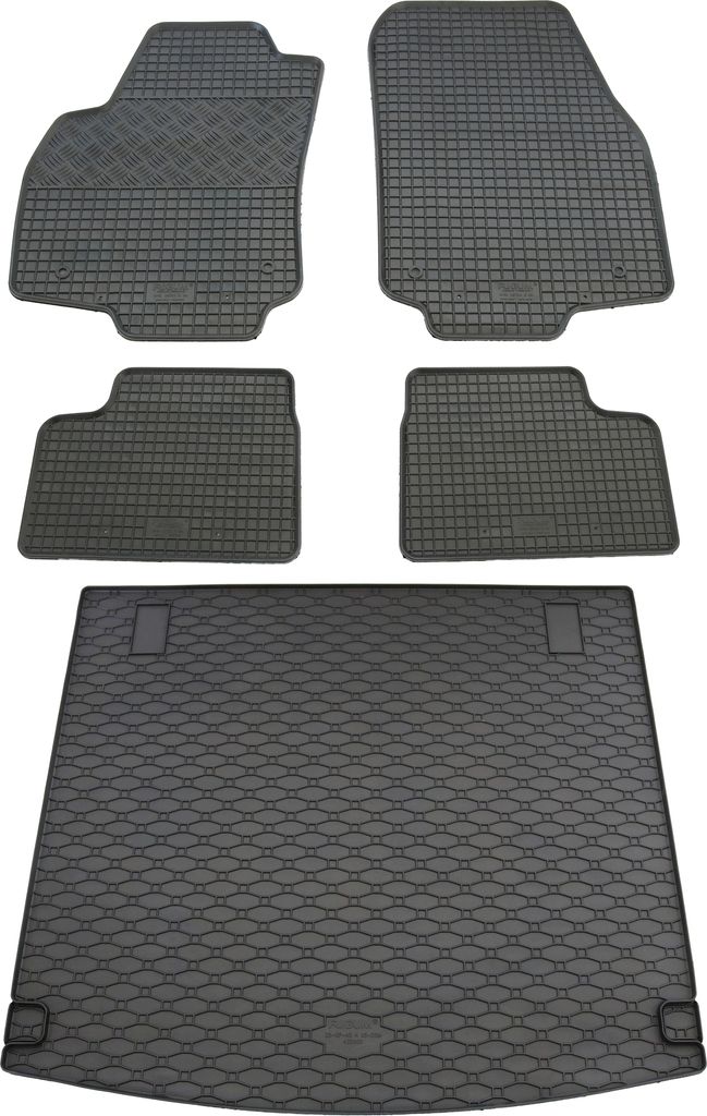 Rigum Gummi Fußmatten + Kofferraumwanne im Set für Opel Astra H Kombi