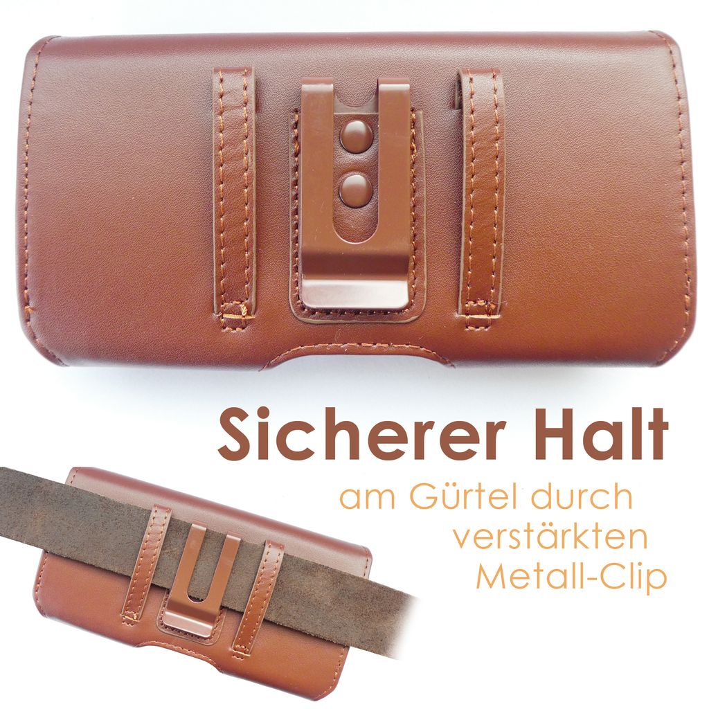 ASSEM Für Cat S75 Echt Leder Gürteltasche Tasche Hülle Etui Case