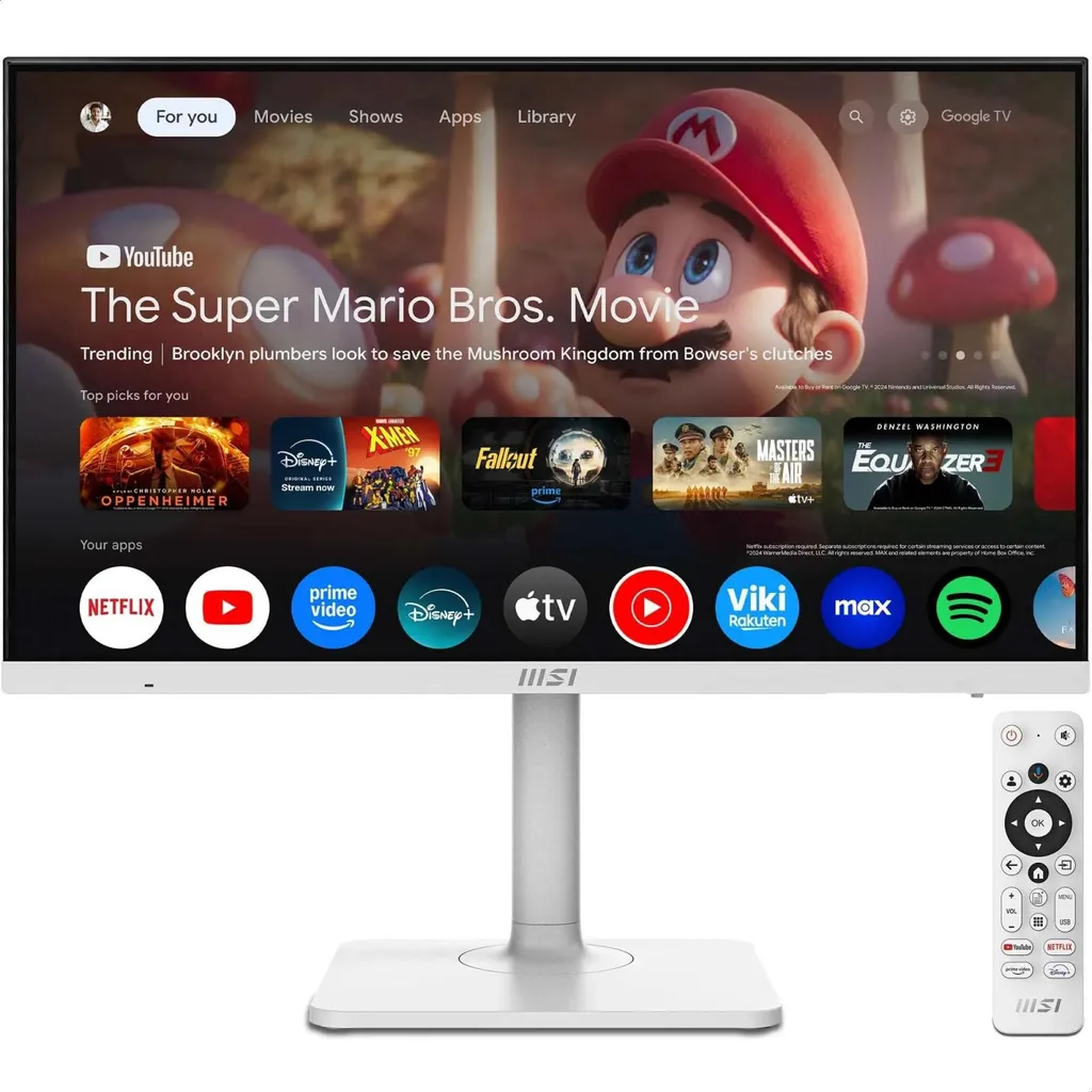 Écran PC 27 Pouces 4K MSI MD272UPSW avec Google TV et Wi-Fi Intégré