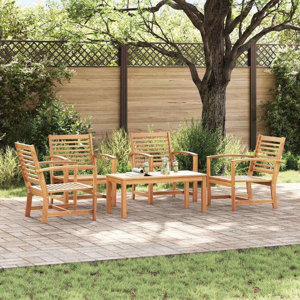 Maison Exclusive - Gartensofa-set 5 pcs Natur Massivholz Teak