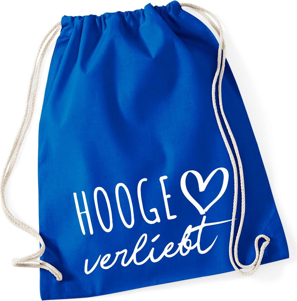 Huuraa Turnbeutel Hooge verliebt 12 Liter Bright Royal Baumwolle Rucksack Geschenkidee